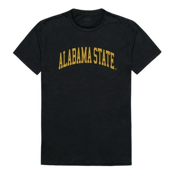W Republic 537-102-BLK-03 Alabama State University College T-Shirt, Black & White - Large