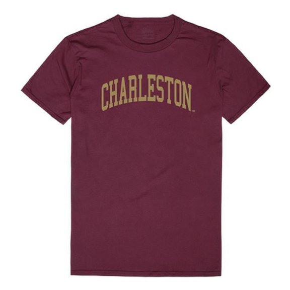 W Republic 537-115-MAR-01 College of Charleston T-Shirt, Maroon & White - Small