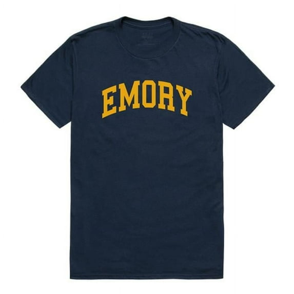 W Republic 537-299-NVY-02 Emory University Men College T-Shirt, Navy - Medium