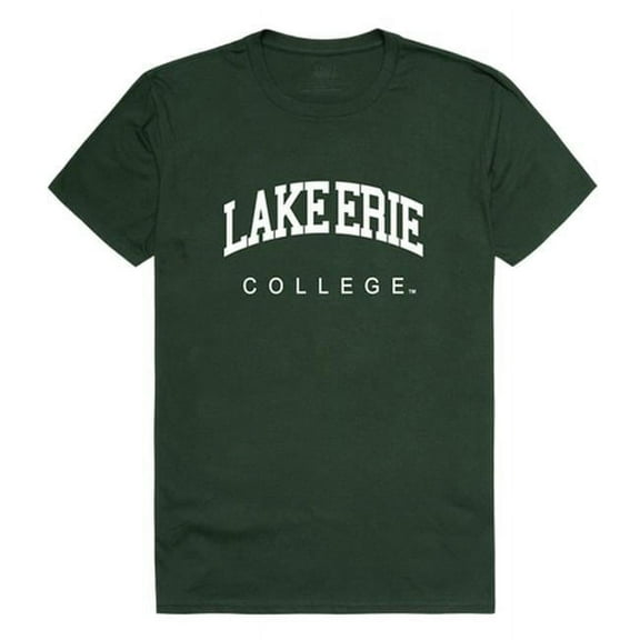 W Republic 537-324-FOR-04 Lake Erie College Men College T-Shirt, Forest White - Extra Large