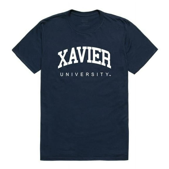 W Republic 537-417-NVY-02 Xavier University College T-Shirt, Navy - Medium