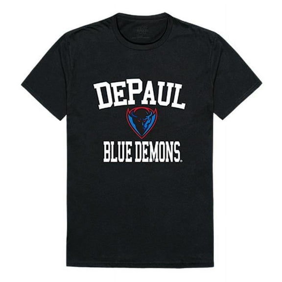 W Republic 539-121-BLK-01 DePaul University Arch T-Shirt, Black & White - Small
