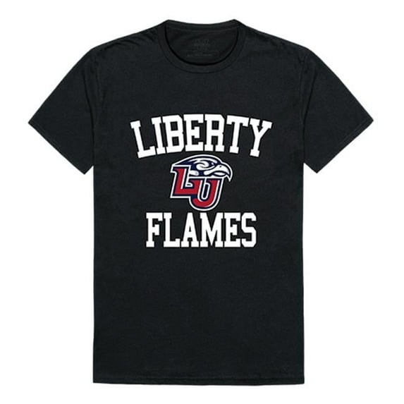 W Republic 539-129-BLK-03 Liberty University Arch T-Shirt, Black & White - Large