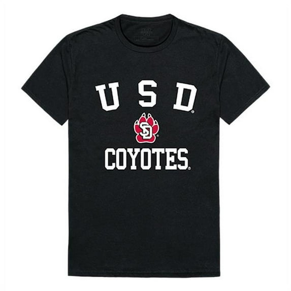 W Republic 539-148-BLK-03 University of South Dakota Arch T-Shirt, Black & White - Large