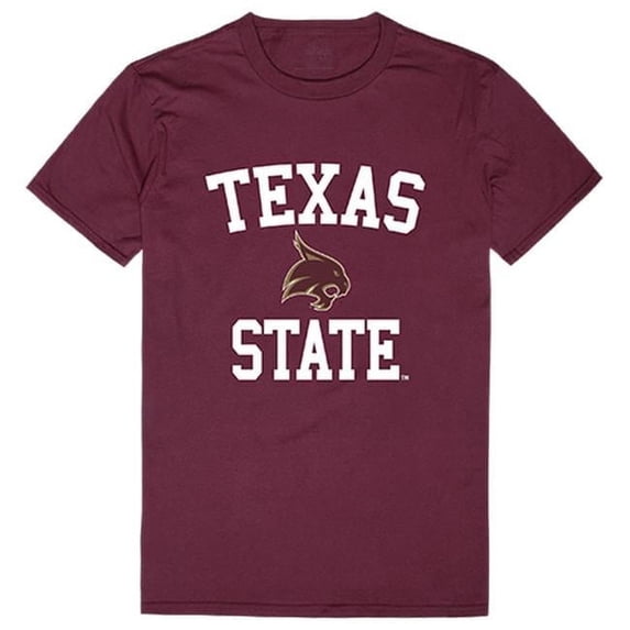 W Republic 539-181-MAR-03 Texas State University Men Arch T-Shirt, Maroon White - Large