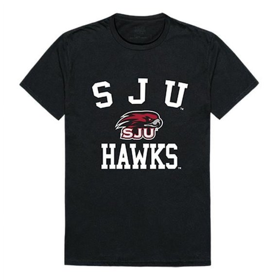 W Republic 539-232-BLK-04 Saint Josephs University Arch T-Shirt, Black & White - Extra Large