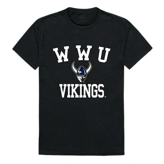W Republic 539-252-BLK-05 Western Washington University Men Arch T-Shirt, Black & White - 2XL