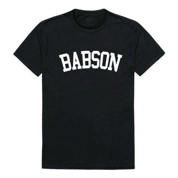 W Republic 539-263-BLK-04 Babson College Men Arch T-Shirt, Black & White - Extra Large