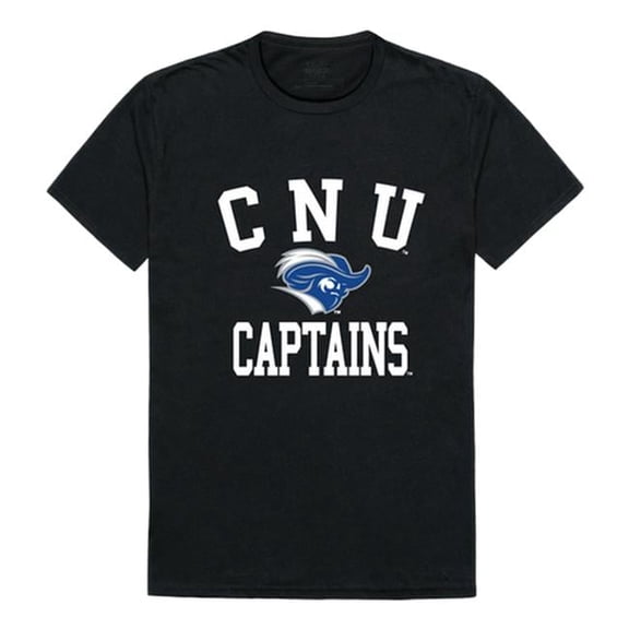 W Republic 539-279-BLK-05 Christopher Newport University Men Arch T-Shirt, Black & White - 2XL