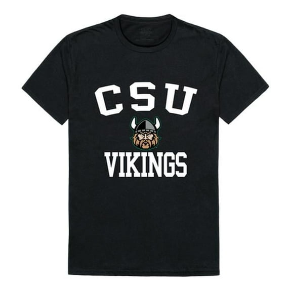 W Republic 539-282-BLK-04 Cleveland State University Men Arch T-Shirt, Black & White - Extra Large