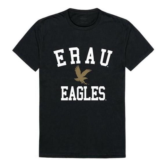 W Republic 539-298-BLK-02 Embry-Riddle Aeronautical University Arch T-Shirt, Black & White - Medium