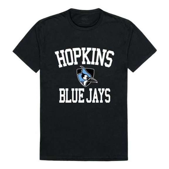 W Republic 539-319-BLK-02 Johns Hopkins University Arch T-Shirt, Black & White - Medium