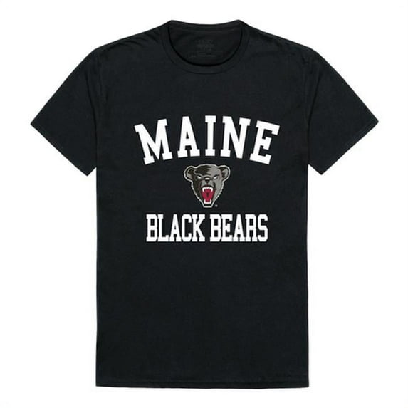 W Republic 539-334-BLK-04 University of Maine Arch T-Shirt, Black & White - Extra Large