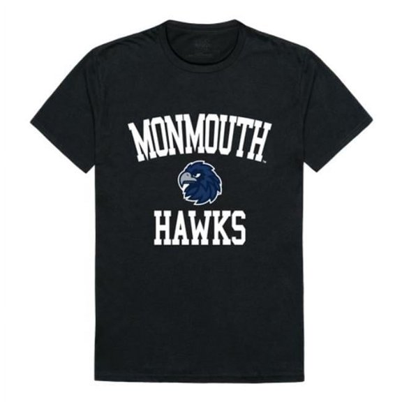 W Republic 539-345-BLK-02 Monmouth University Arch T-Shirt, Black & White - Medium