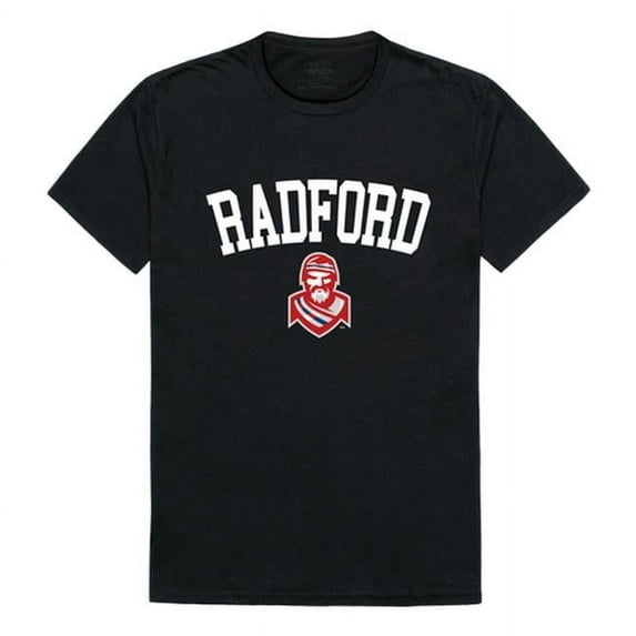 W Republic 539-366-BLK-03 Radford University Arch T-Shirt, Black & White - Large