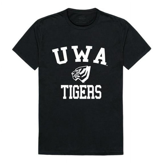 W Republic 539-401-BLK-03 University of West Alabama Men Arch T-Shirt, Black & White - Large