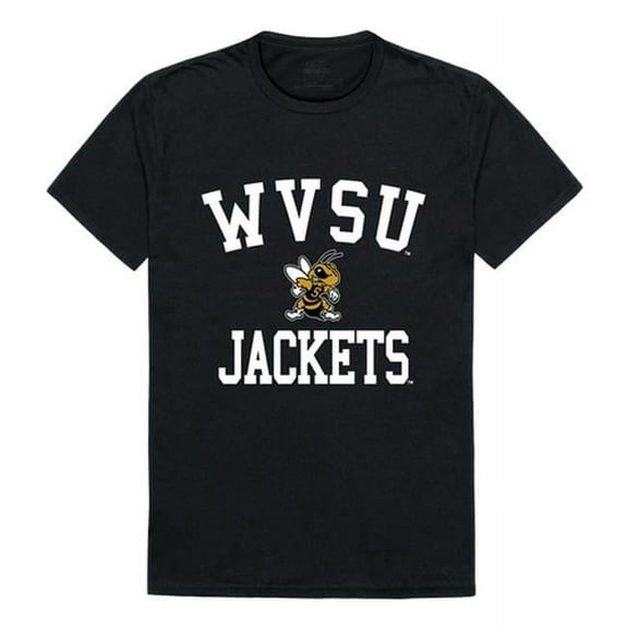 W Republic 539-404-BLK-04 West Virginia State University Men Arch T-Shirt, Black & White - Extra Large