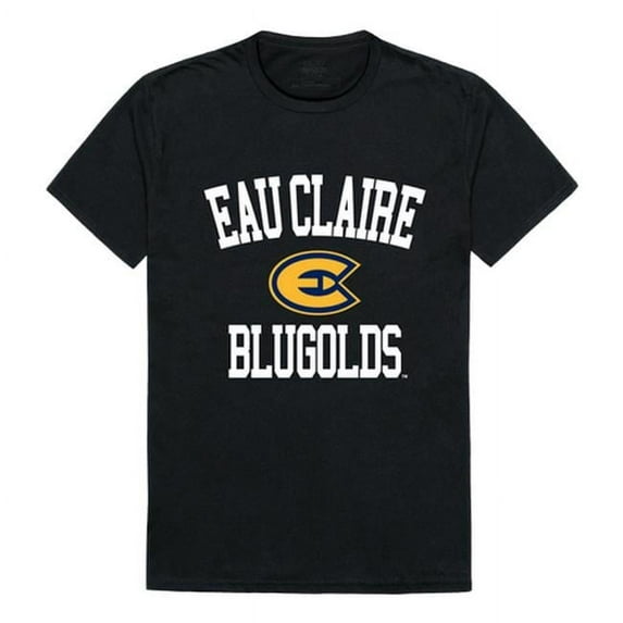 W Republic 539-409-BLK-02 University of Wisconsin-Eau Claire Men Arch T-Shirt, Black & White - Medium