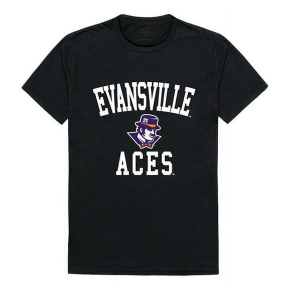 W Republic 539-424-BLK-05 University of Evansville Men Arch T-Shirt, Black & White - 2XL