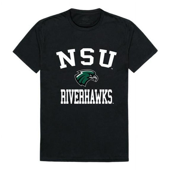 W Republic 539-426-BLK-01 Northeastern State University Men Arch T-Shirt, Black & White - Small