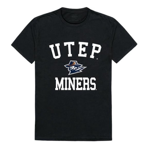 W Republic 539-434-BLK-02 The University of Texas at El Paso Men Arch T-Shirt, Black & White - Medium