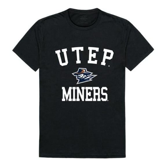 W Republic 539-434-BLK-03 The University of Texas at El Paso Men Arch T-Shirt, Black & White - Large