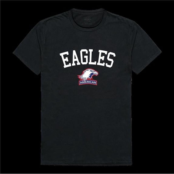 W Republic 539-498-BLK-03 American University Eagles Arch T-Shirt, Black - Large