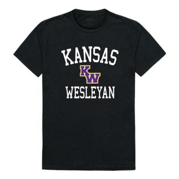 W Republic 539-658-BLK-02 Kansas Wesleyan University Coyotes Arch T-Shirt, Black - Medium