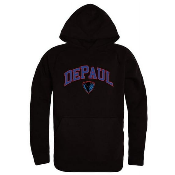 W Republic 540-121-BLK-01 DePaul University Campus Hoodie, Black & White - Small