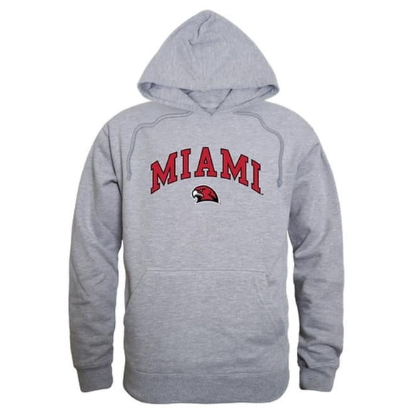 W Republic 540-131-HGY-01 Miami University Men Campus Hoodie, Heather Grey - Small