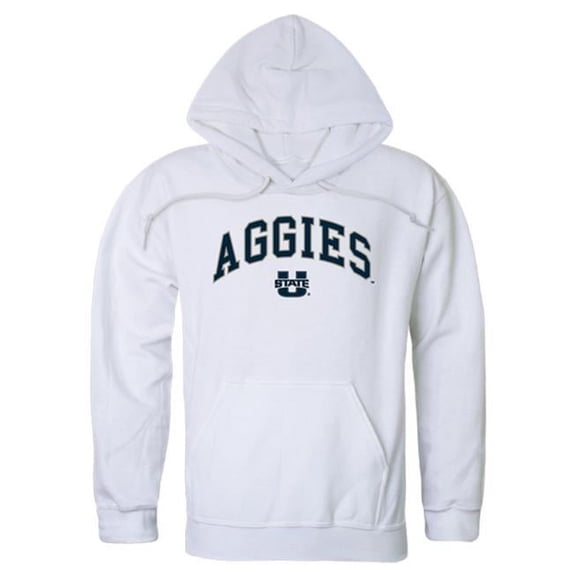 W Republic 540-250-WHT-03 Utah State University Men Campus Hoodie, White - Large