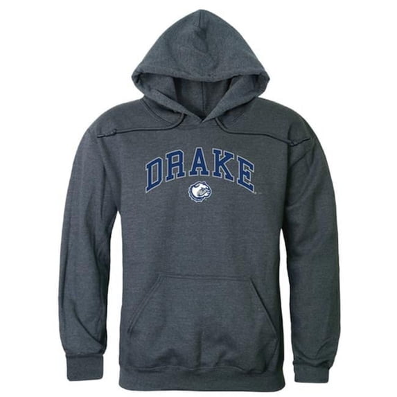 W Republic 540-292-HCH-05 Drake University Men Campus Hoodie, Heather Charcoal - 2XL