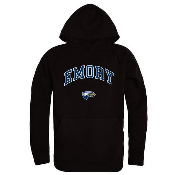 W Republic 540-299-BLK-02 Emory University Men Campus Hoodie, Black & White - Medium