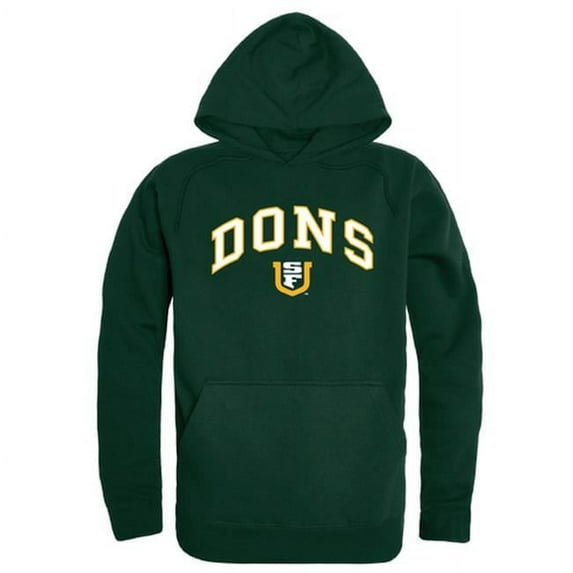 W Republic 540-377-FOR-03 University of San Francisco Campus Hoodie, Forest Green & White - Large