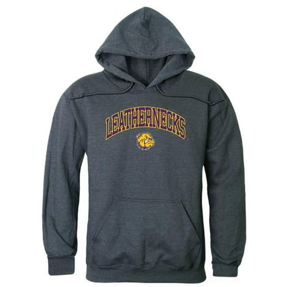 W Republic 540-405-HCH-01 Western Illinois University Men Campus Hoodie, Heather Charcoal - Small