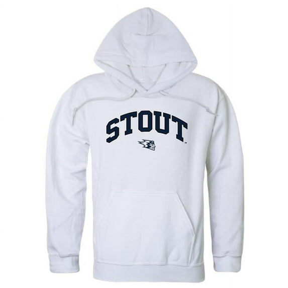 W Republic 540-413-WT2-04 University of Wisconsin-Stout Campus Hoodie, White - Extra Large
