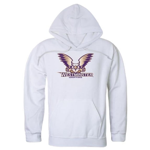 W Republic 540-421-WHT-05 Westminister College Men Campus Hoodie, White - 2XL