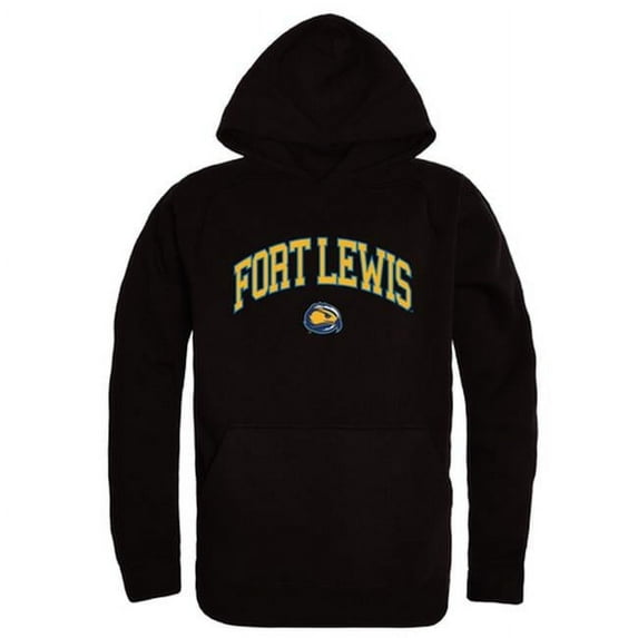 W Republic 540-437-BLK-03 Fort Lewis College Men Campus Hoodie, Black & White - Large