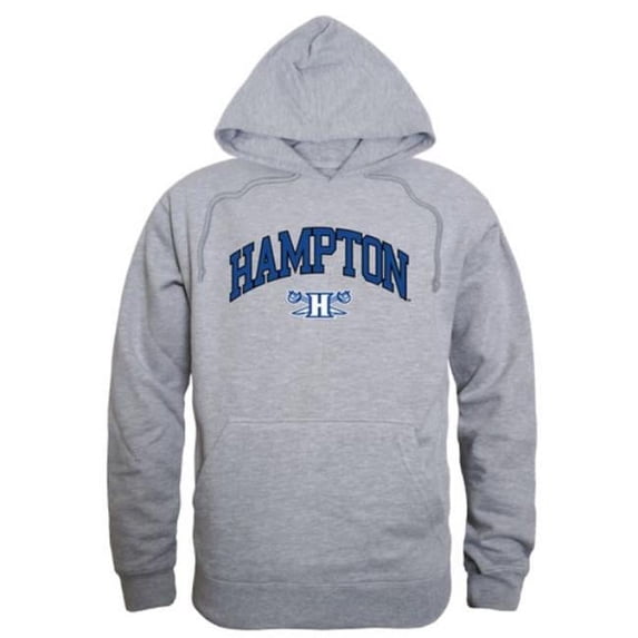 W Republic 540-489-HGY-03 Hampton University Pirates Campus Hoodie, Heather Grey - Large