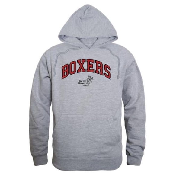W Republic 540-567-HGY-03 Pacific University Boxers Campus Hoodie, Heather Grey - Large