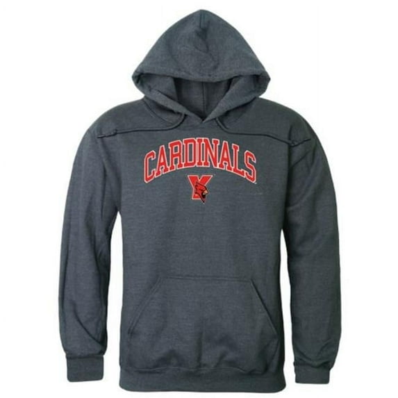 W Republic 540-685-HCH-02 York College Cardinals Campus Hoodie, Heather Charcoal - Medium