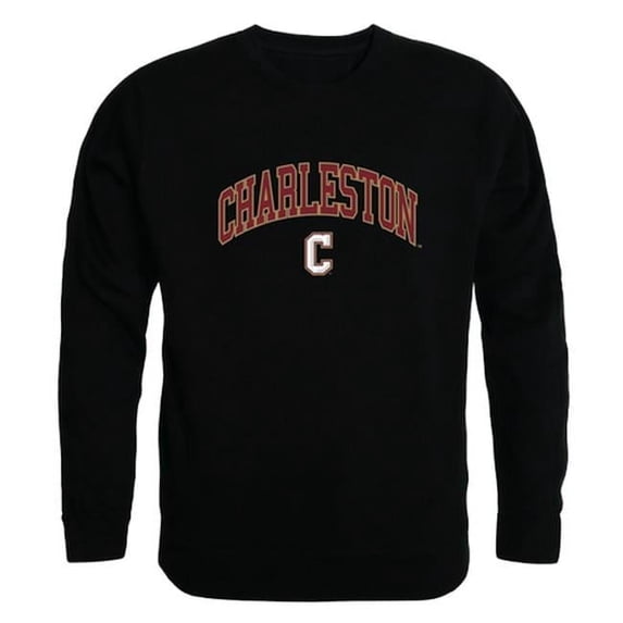 W Republic 541-115-BLK-05 College of Charleston Men Campus Crewneck Sweatshirt, Black & White - 2XL