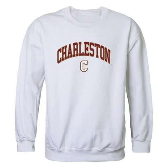W Republic 541-115-WHT-05 College of Charleston Men Campus Crewneck Sweatshirt, White - 2XL