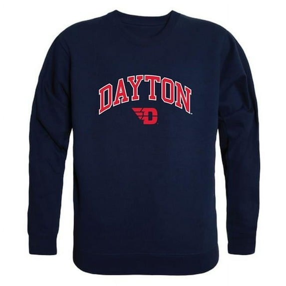 W Republic 541-119-NVY-01 University of Dayton Men Campus Crewneck Sweatshirt, Navy - Small