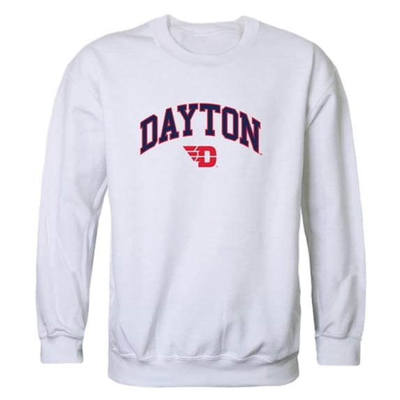W Republic 541-119-WHT-02 University of Dayton Men Campus Crewneck Sweatshirt, White - Medium