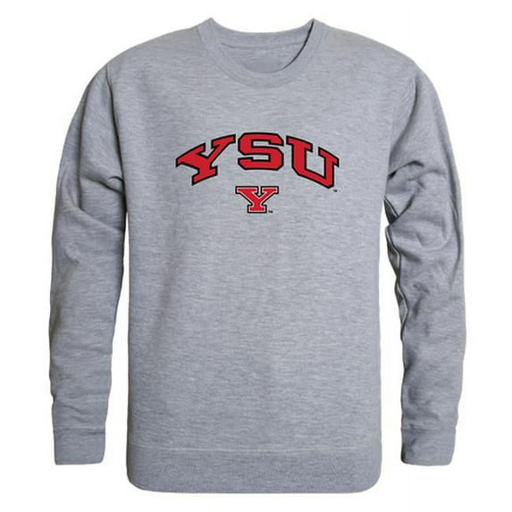 W Republic 541-159-HGY-03 Youngstown State University Men Campus Crewneck Sweatshirt, Heather Grey - Large