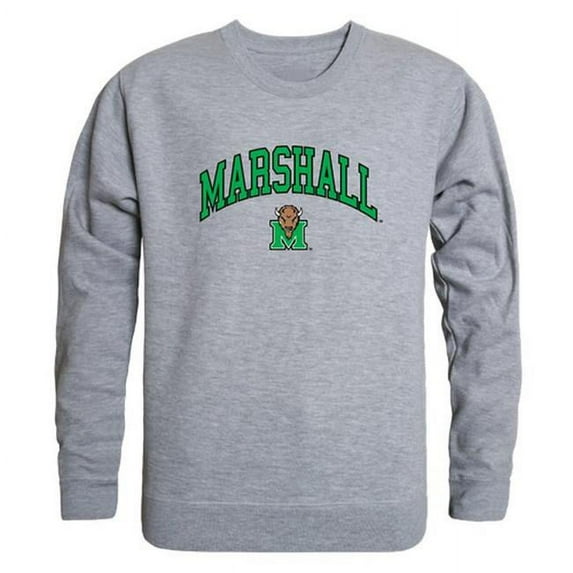 W Republic 541-190-HGY-01 Marshall University Men Campus Crewneck Sweatshirt, Heather Grey - Small
