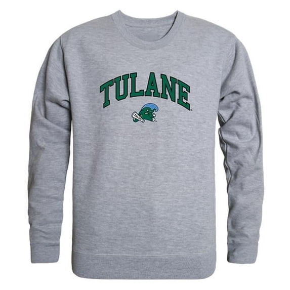 W Republic 541-198-HGY-05 Tulane University Men Campus Crewneck Sweatshirt, Heather Grey - 2XL