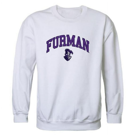 W Republic 541-220-WHT-03 Furman University Men Campus Crewneck Sweatshirt, White - Large