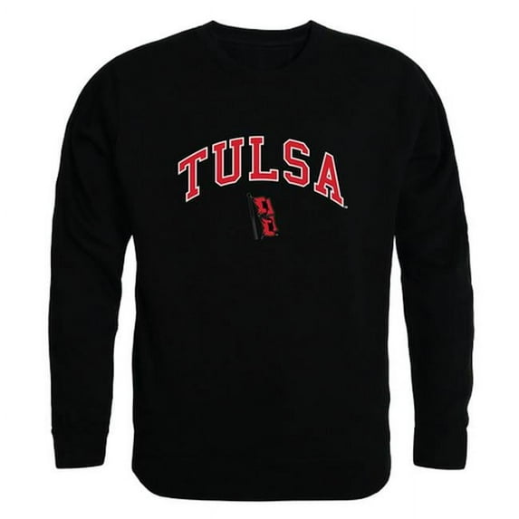W Republic 541-249-BLK-01 University of Tulsa Men Campus Crewneck Sweatshirt, Black - Small